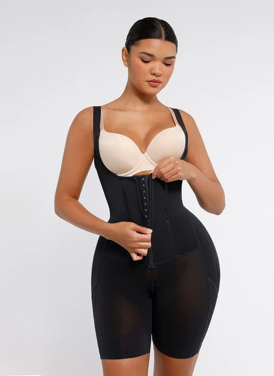 EleganceFit® – Body Short de vientre plano - Silueta esculpida