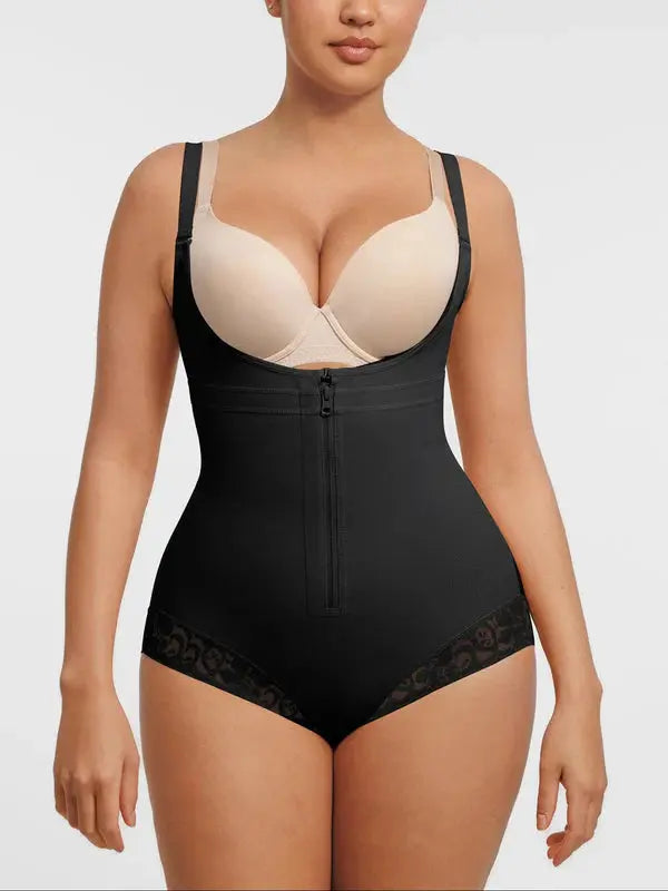 Sublimateur® – Body de vientre plano con encaje y cremallera frontal